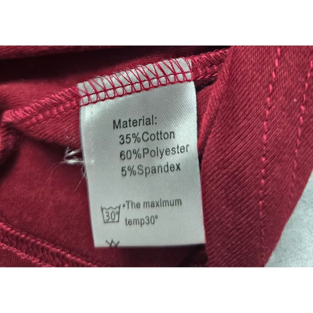 New Longyuan Women's Long Sleeve Maroon Top Size S - Picture 3 of 4